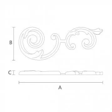 Wooden decorative element N-284R with wood carving