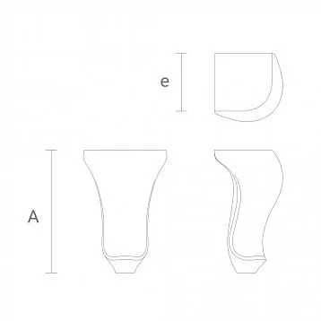 Curved wooden bed legs with drawing