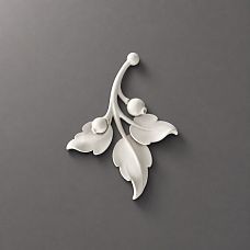 Relief decoration NPU-470R: branch with leaves and fruits made of polyurethane