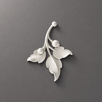 Relief decoration NPU-470R: branch with leaves and fruits made of polyurethane