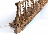 Carved wooden pillar for stair L-001