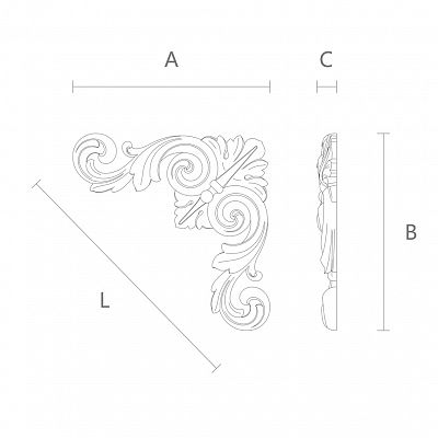 Схема резная деревянная накладка N-168.1 с рельефным узором