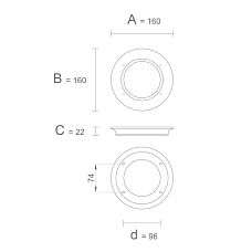Halo HL-069M Furniture Handle drawing