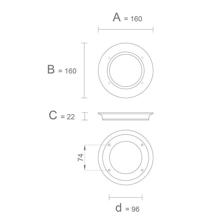 Halo HL-069M Furniture Handle drawing