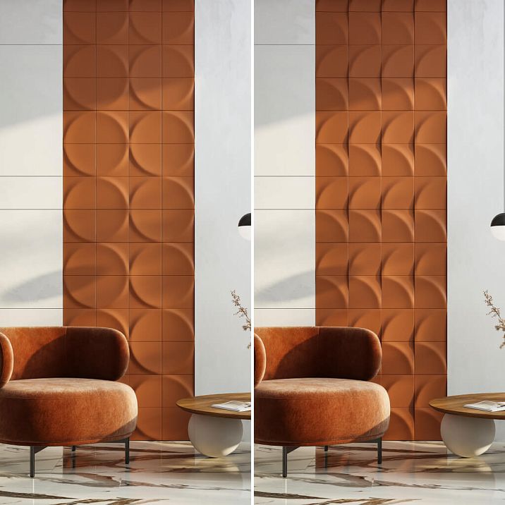 Panel DP-001 made of wood and MDF in a modern office design.