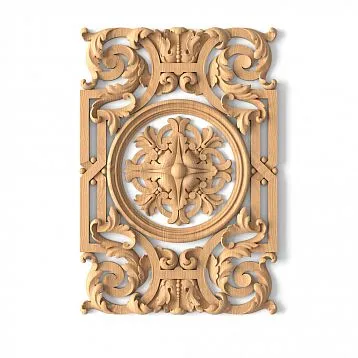 Wood carving with floral pattern - carved insert N-334 for walls and ceilings