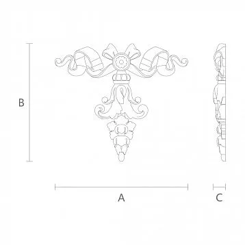 Carved applique N-200-decor made of wood for furniture, ceilings, walls