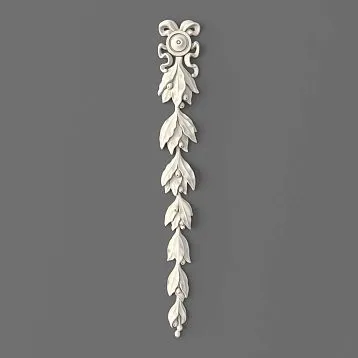 NPU-498 polyurethane molding decor &mdash; a vertical decorative overlay with floral ornament