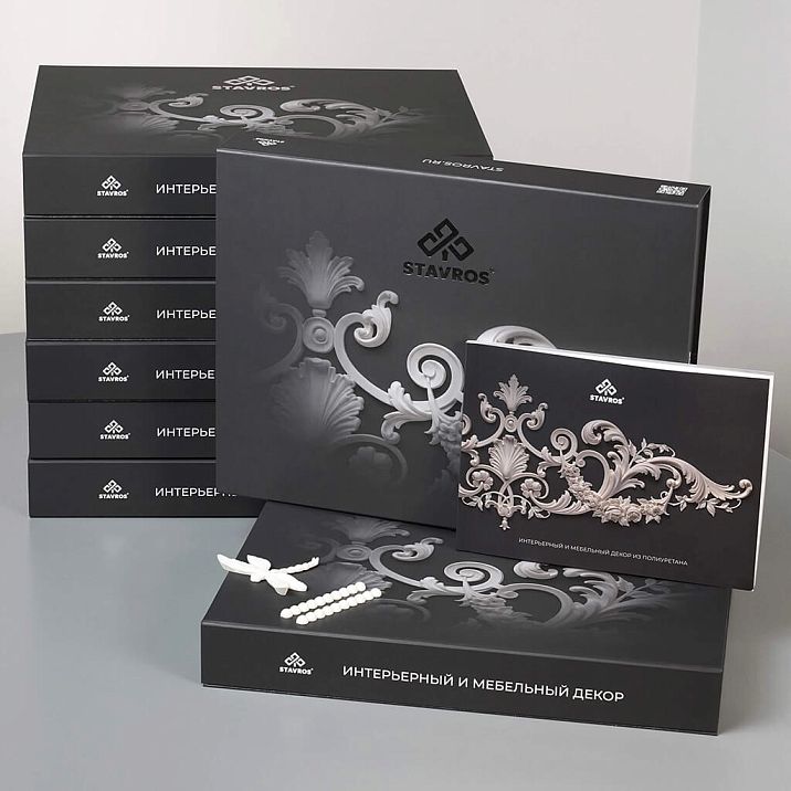 STAVROS interior catalog with wall decoration options using polyurethane stucco decor and moldings