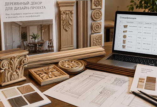 Solid wood d&eacute;cor for an interior design project