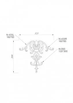 Wooden furniture and interior decor with carved floral pattern drawing