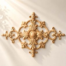 Carved appliqu&eacute; N-154.1 in oak with detailed carving for elegant decor