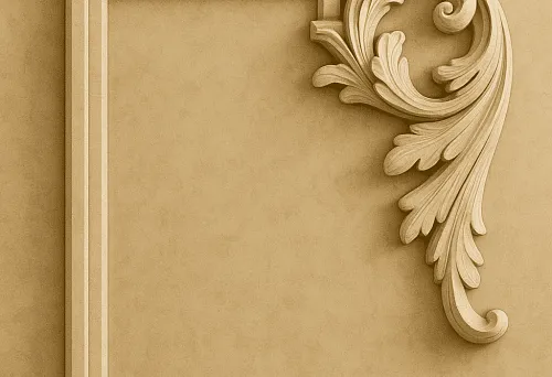 Decorative corner molding in a classical interior