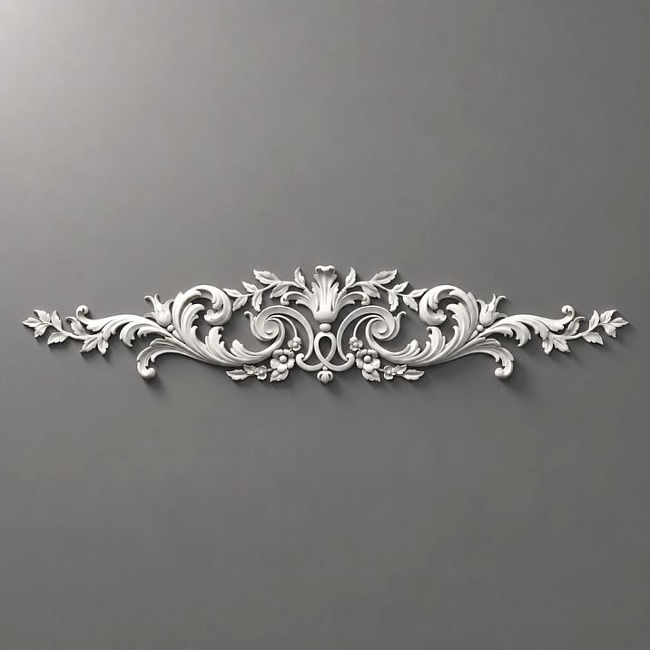 Molding decor NPU.VRS-013 &mdash; decorative polyurethane element with classic scrolls