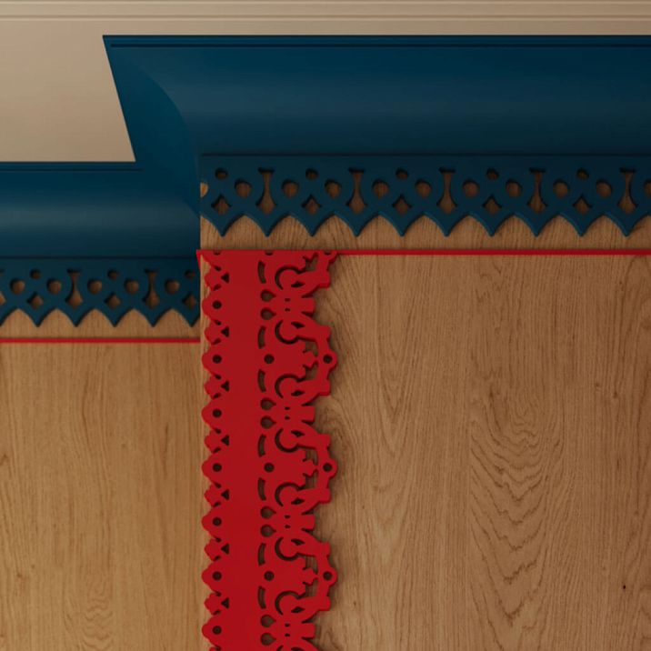Carved trim NL-8 for decorating walls, windows, and doorways.
