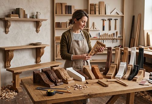 Wooden furniture bracket for furniture, shelves and interior