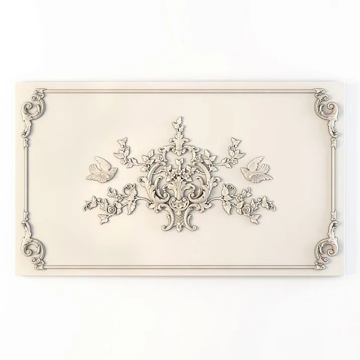 Carved elements from solid wood for furniture facades, C-047 decor set