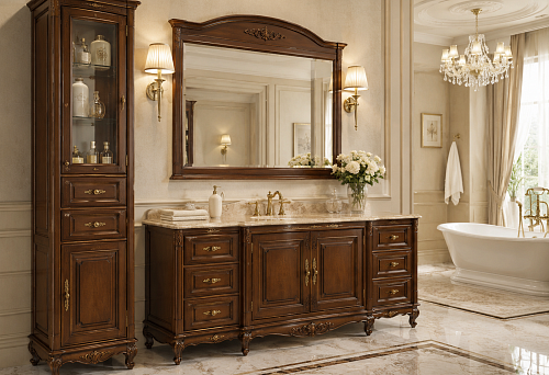 Buy classic style bathroom furniture: selection and materials