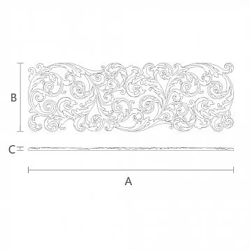 Carved Insert from Oak or Beech - N-354L