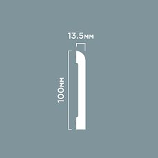 BE100 floor skirting board from polystyrene HI WOOD, maximum height 100 mm and thickness 13.5 mm, drawing