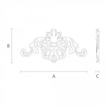 Wooden plate N-134 with relief pattern