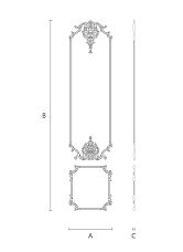 Decor Set C-007-1 made of wood with carved floral pattern diagram
