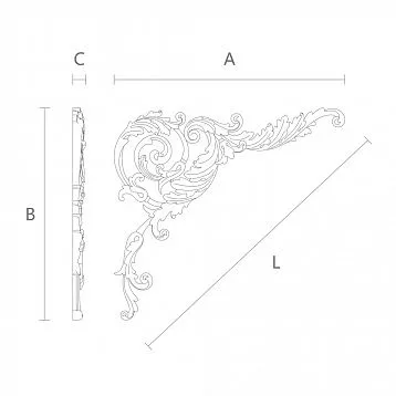 Wooden insert with lace pattern