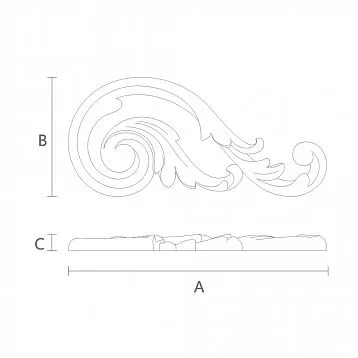 Elegant Carved Insert from Oak or Beech N-293R