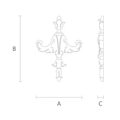 Carved cover plate N-113 из дерева чертеж