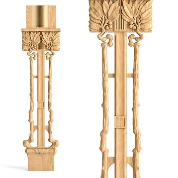 Balyasina L-058.1, wooden decorative item for stairs with rounded edges and soft color