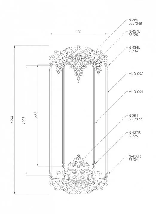 C-008-1 wooden decor set schematic