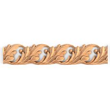 Wooden baguette K-056.1 with carved floral ornament made of natural wood