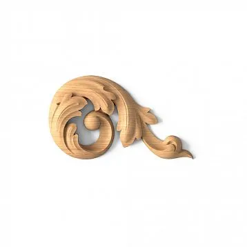 Carved applique N-119RL made of oak for decor