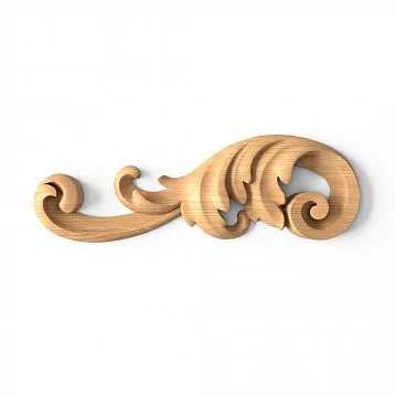 Carved Wooden Inlay N-015L with Floral Ornament