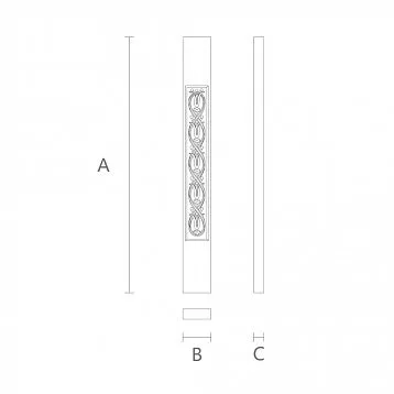 Flat wooden baluster with carved inlay in Art Nouveau style L-100.01