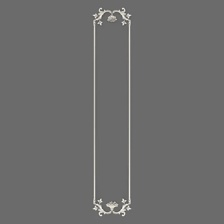 CPU-8-1 'Summer Garden' Molding Decor Kit &mdash; vertical panel with floral baskets and leaf ornament