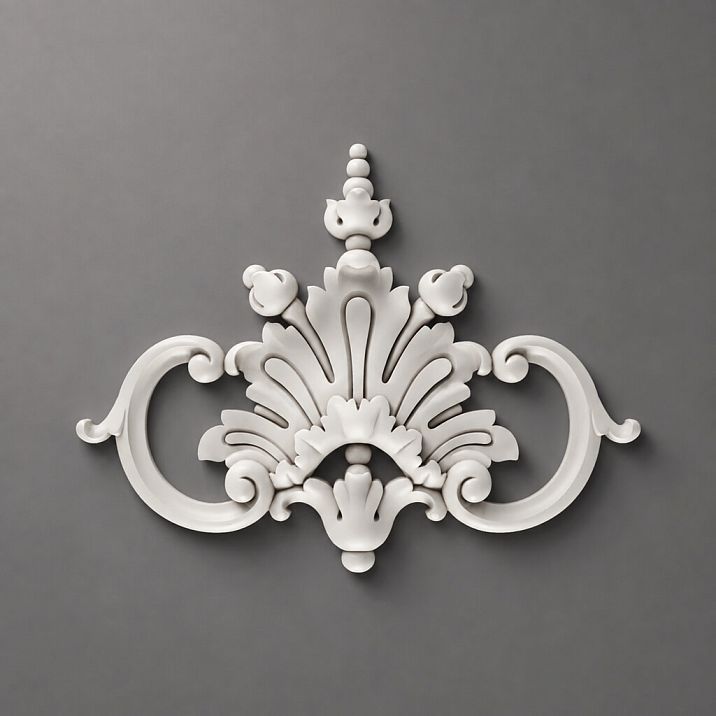 NPU-244 Molded Decoration &mdash; an elegant polyurethane overlay with detailed classical scrolls.