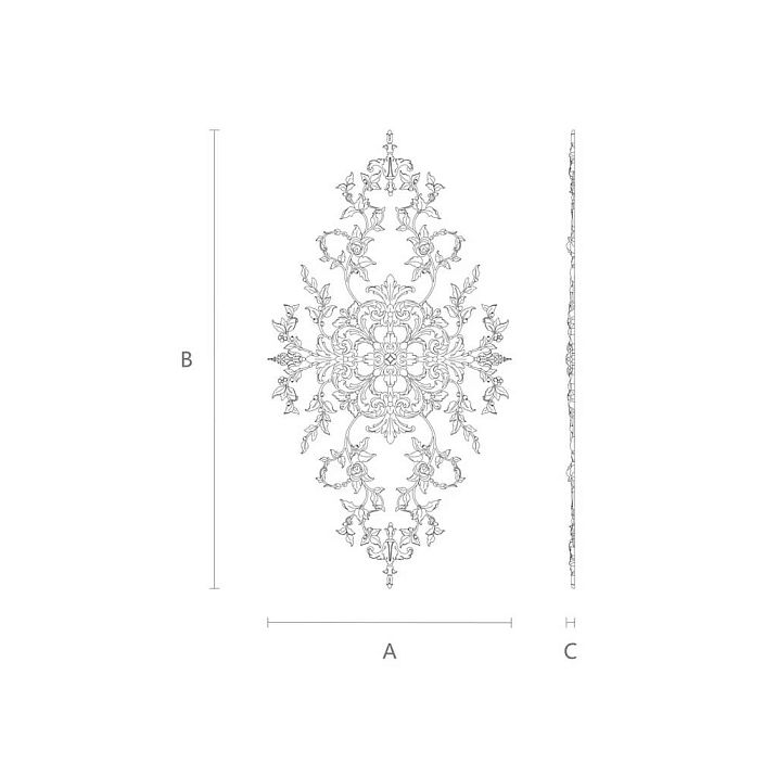 Wooden decoration set C-052, drawing schematic