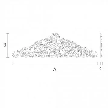 Carved wood with floral pattern - carved applique N-327 for walls and ceilings