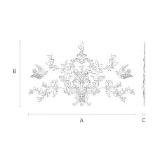 Schematic illustration of the dimensions of the CPU-047 stucco decoration