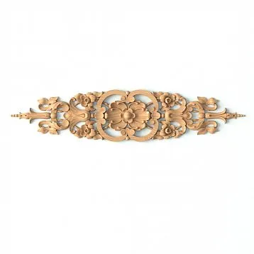 Wooden overlay with relief floral pattern for interior decoration