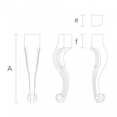 Чертеж ножки MN-036 для стула, табурета