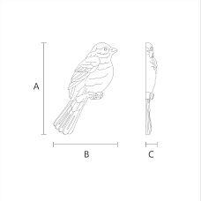 Schematic dimensions and profile of the NPU-477L bird