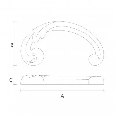 Carved cover plate N-288L деревянная чертеж