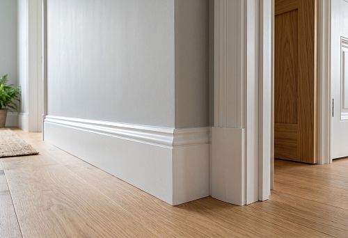 MDF baseboard and door trims: how to make a neat joint at the opening