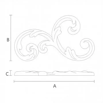 Decorative wooden element with carving