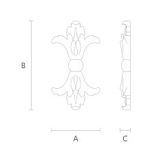 NPU-142 Polyurethane Appliques - sizing diagram