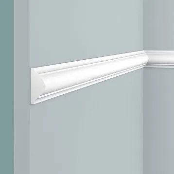 High-density polystyrene molding D40 HI WOOD, 40&times;18 mm, large-format quarter-circular profile