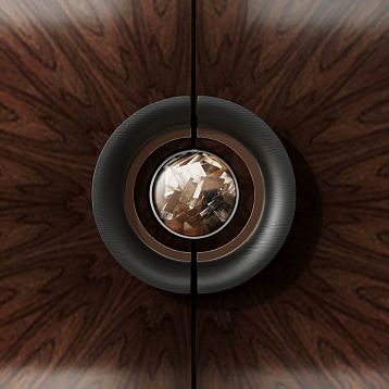 HL-070-1M decorative furniture handle insert in zebrano with stainless steel trim