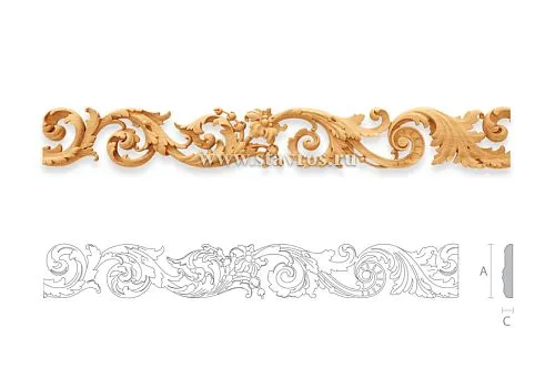 Classic carved element &mdash; artistic window frame in interior